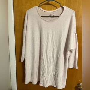Torrid super soft plush tunic sweater elbow length sleeve light pink size 1 (1X)